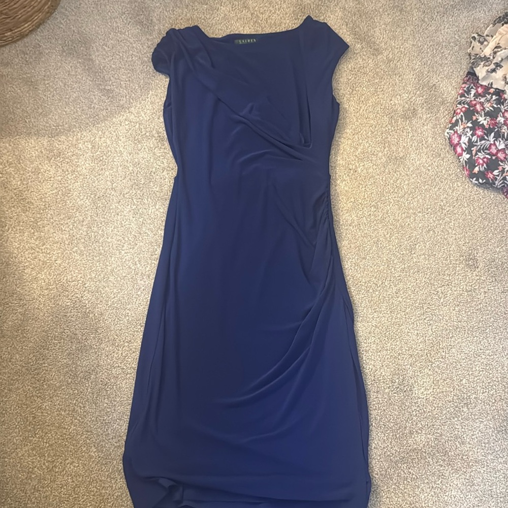 Blue Lauren by Ralph Lauren mid calf dress